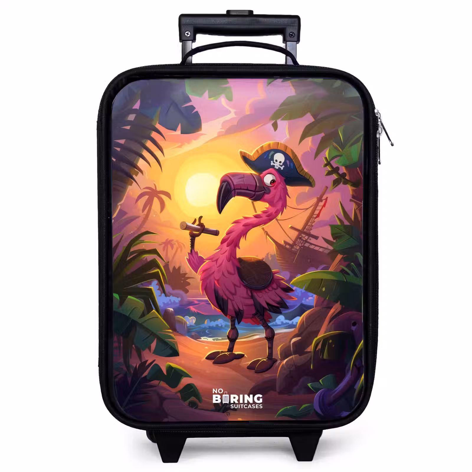 Valise enfant - Flamant pirate sur une piste tropicale — 1
