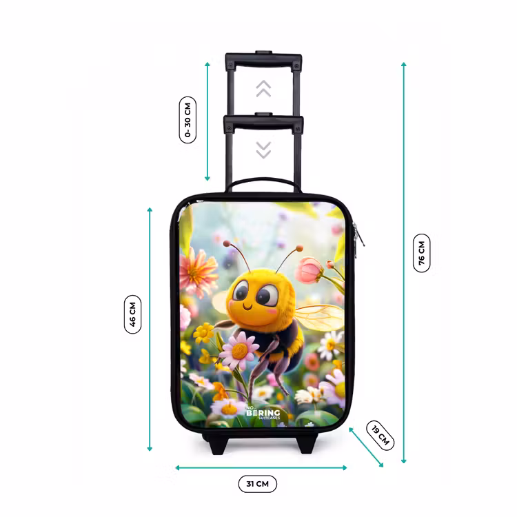 Valise enfant - Noir - Abeille sur une fleur — 4