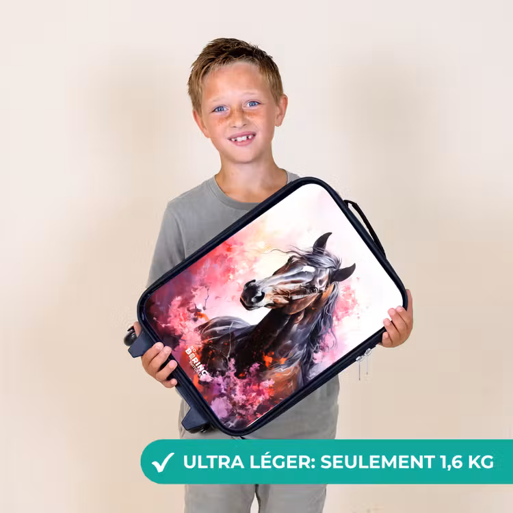 Valise enfant - Aquarelle d'un cheval en explosion de couleurs — 2