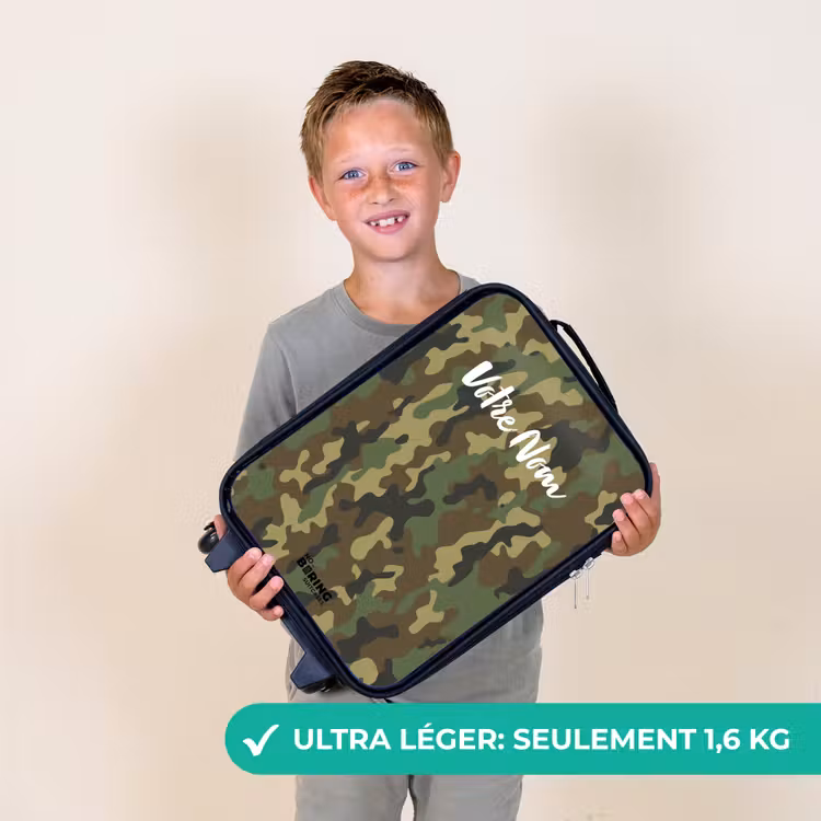 Valise enfant - Noir - Camouflage vert avec couleur sable — 2