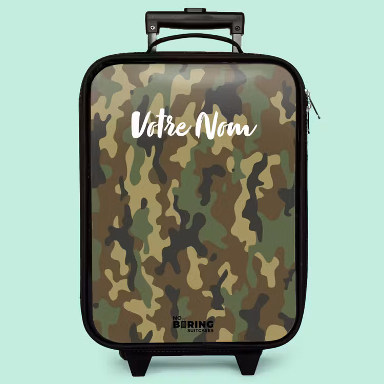Valise enfant - Noir - Camouflage vert avec couleur sable — 3