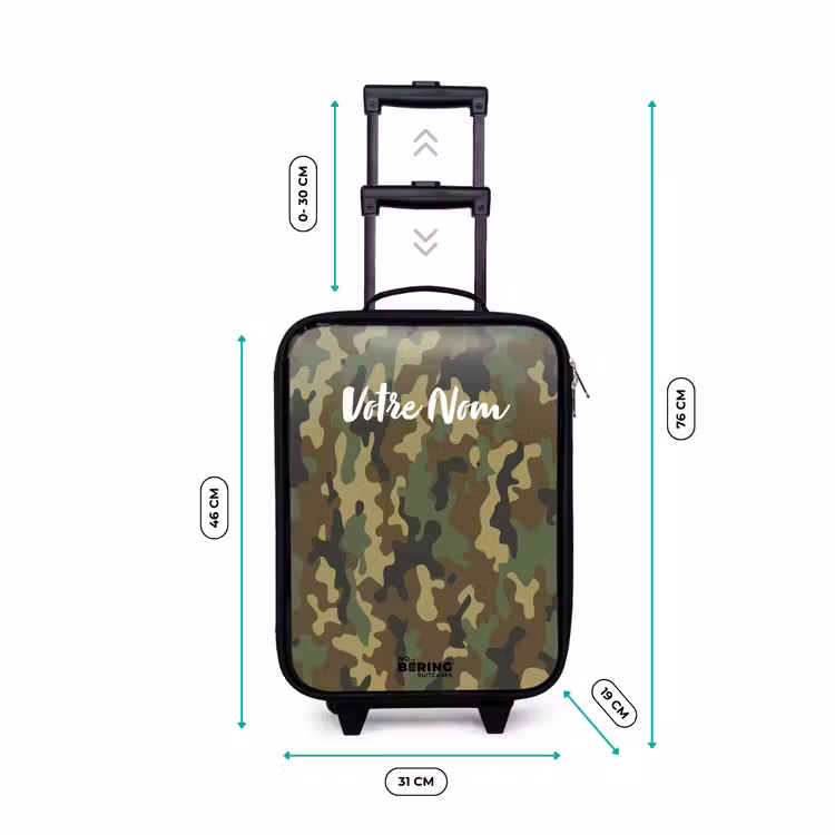 Valise enfant - Noir - Camouflage vert avec couleur sable — 7