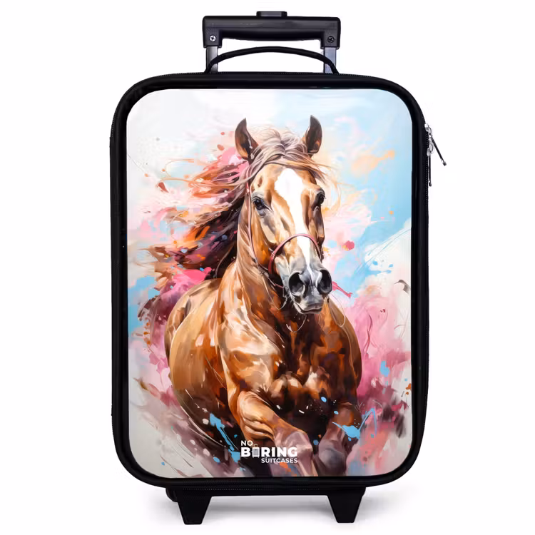 Valise enfant - Cheval au galop sur fond coloré — 1