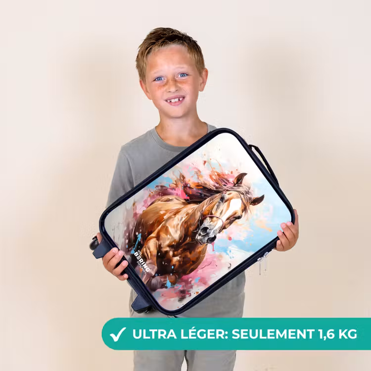 Valise enfant - Cheval au galop sur fond coloré — 2