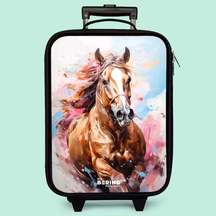 Valise enfant - Cheval au galop sur fond coloré — 3