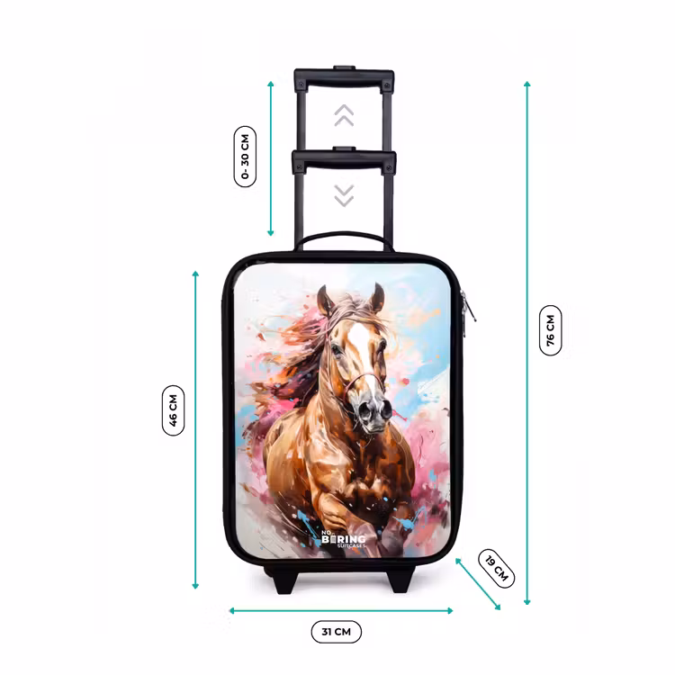 Valise enfant - Cheval au galop sur fond coloré — 7