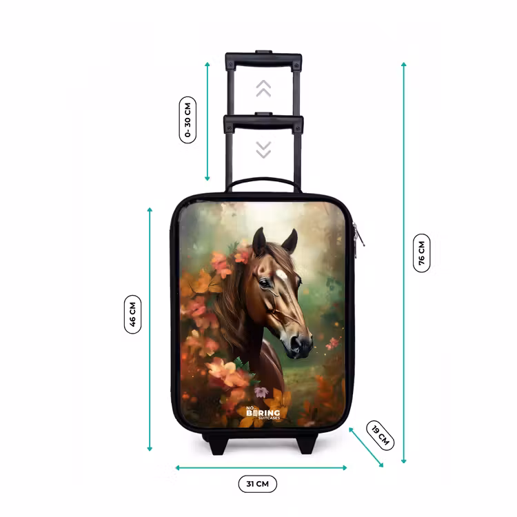 Valise enfant - Cheval brun parmi les fleurs — 7
