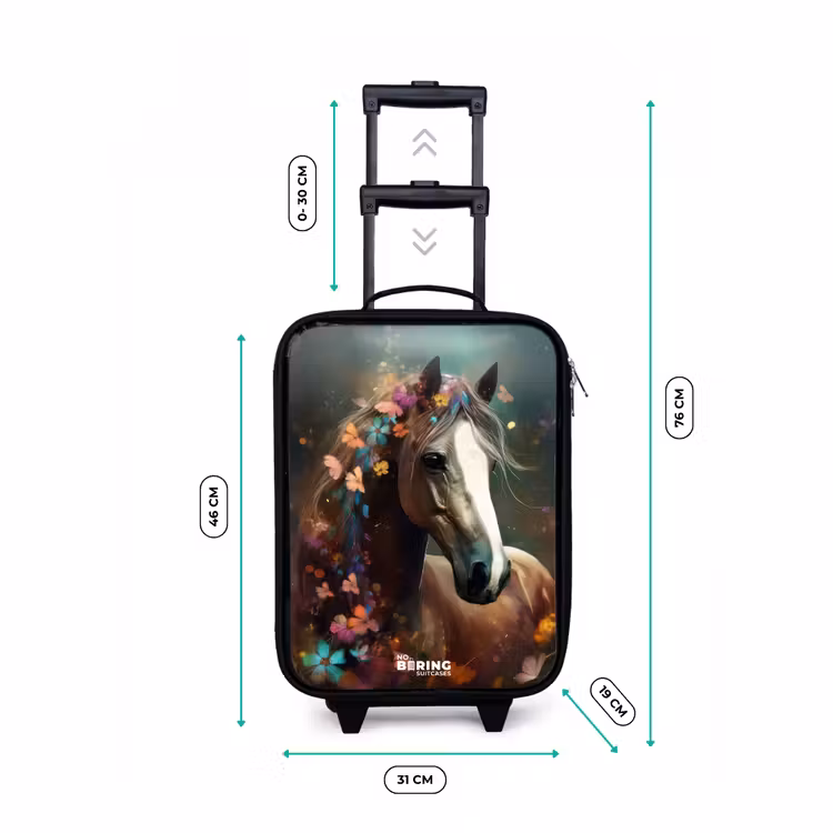 Valise enfant - Cheval marron clair parmi les fleurs — 7