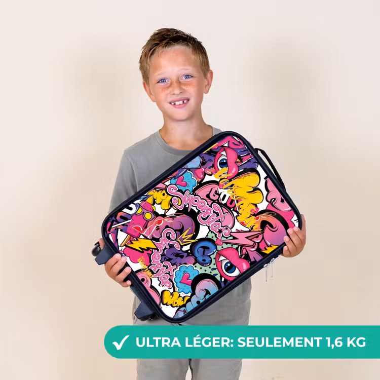 Valise enfant - Noir - Graffiti féminin — 2