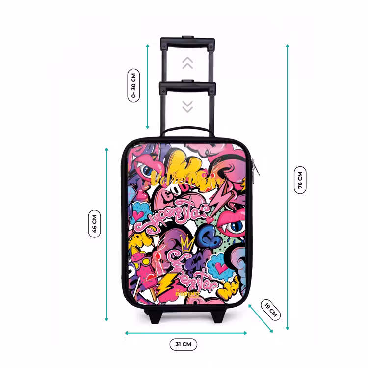 Valise enfant - Noir - Graffiti féminin — 7