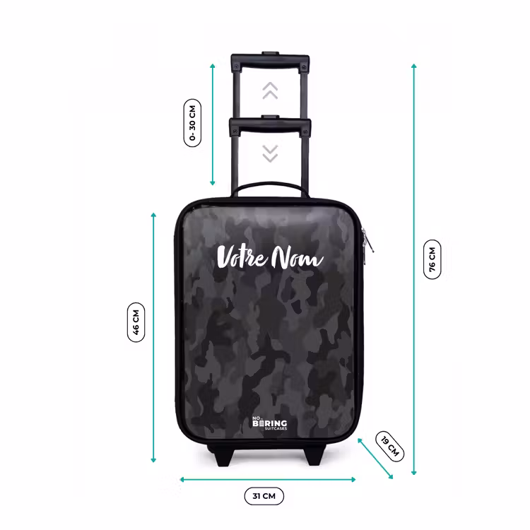 Valise enfant - Noir - Imprimé camouflage vert — 7