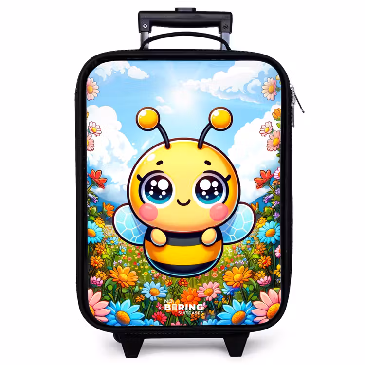 Valise enfant - Noir - Mignonne abeille parmi les fleurs — 1