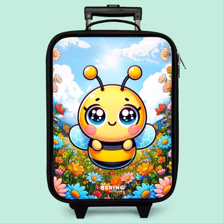 Valise enfant - Noir - Mignonne abeille parmi les fleurs — 3