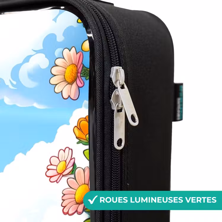 Valise enfant - Noir - Mignonne abeille parmi les fleurs — 6