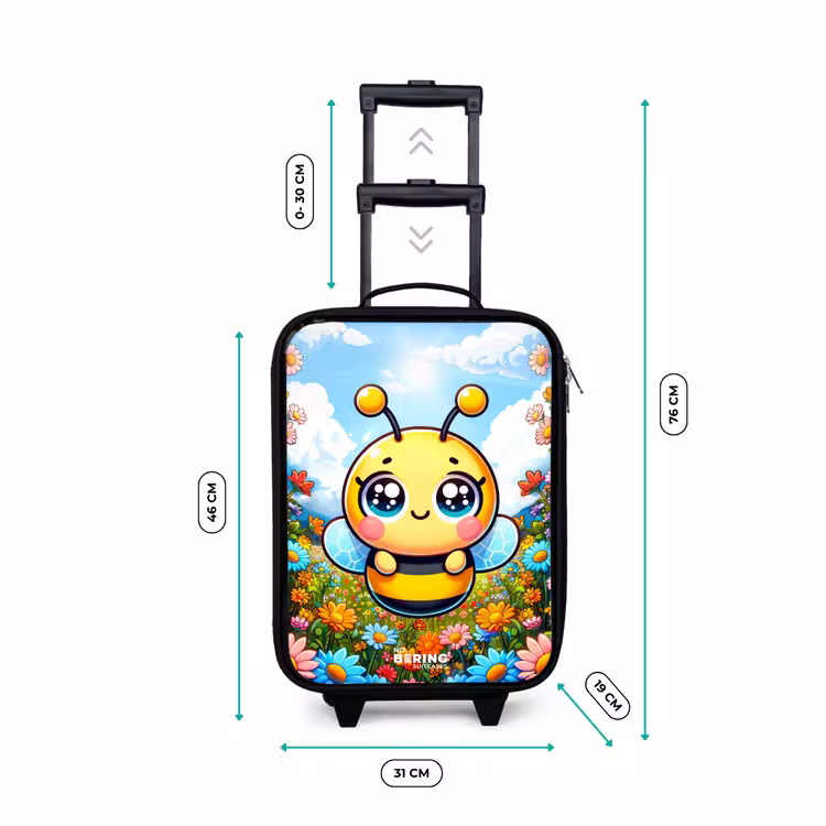 Valise enfant - Noir - Mignonne abeille parmi les fleurs — 7