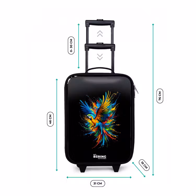 Valise enfant - Noir - Perroquet coloré — 4