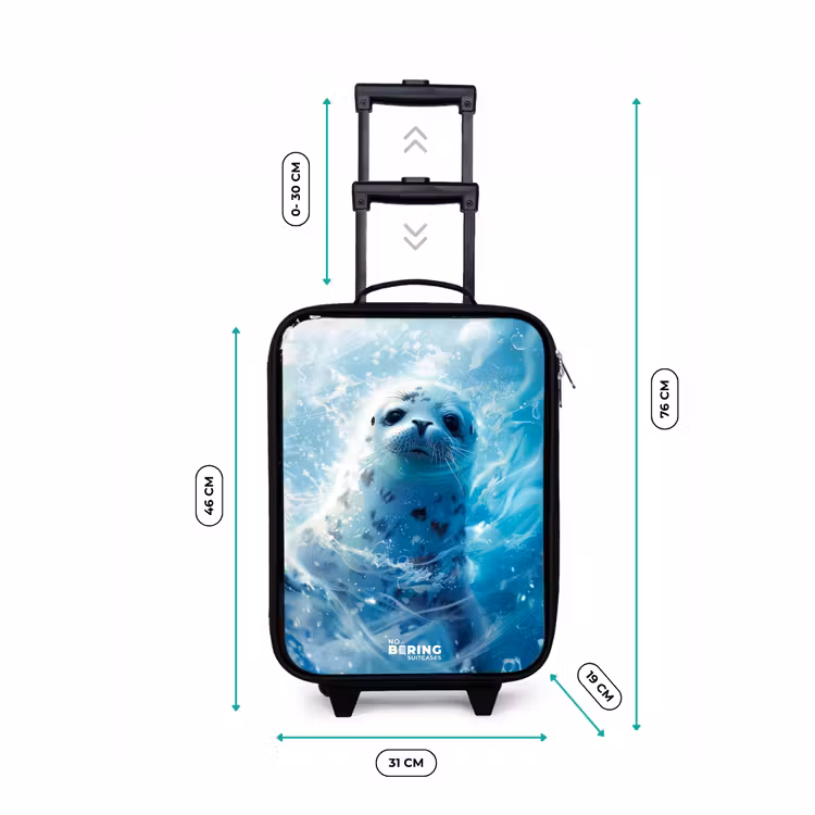 Valise enfant - Noir - Phoque blanc dans l'eau — 4