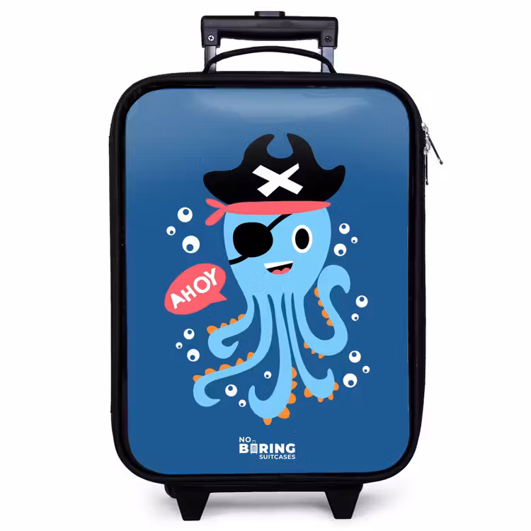Valise enfant - Pieuvre pirate avec un chapeau — 1