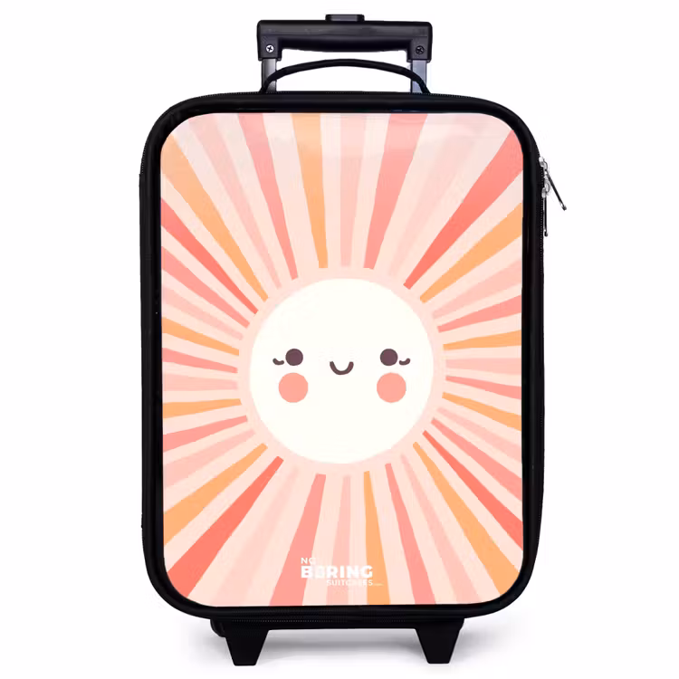 Valise enfant - Noir - Soleil rond avec visage — 1