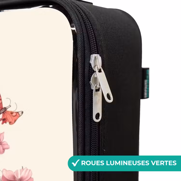 Valise enfant - Tête de cheval blanc entourée de fleurs et de papillons — 6