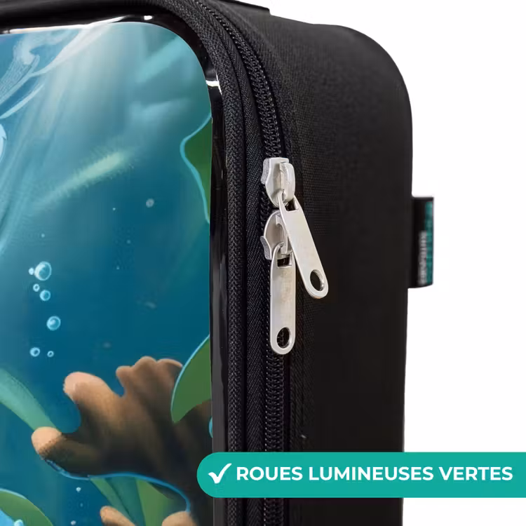 Valise enfant - Noir - Tortue verte en train de nager — 3
