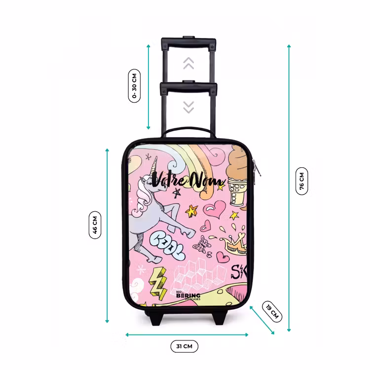 Valise enfant - Noir - Gribouillis de licorne — 7