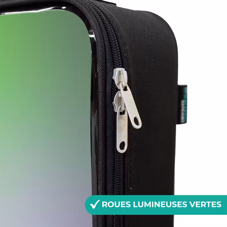 Valise enfant - Noir - Robot avec lumière violette et verte — 3