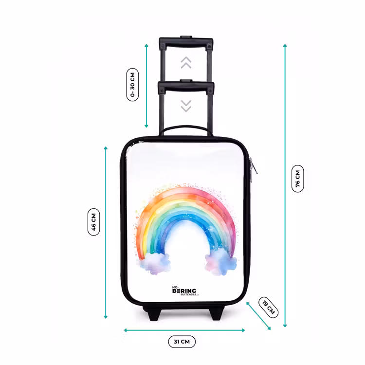 Valise enfant - Noir - Arc-en-ciel à l'aquarelle — 4