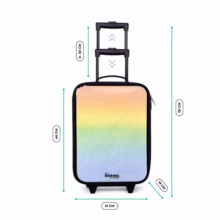 Valise enfant - Noir - Arc-en-ciel pastel à la craie — 4