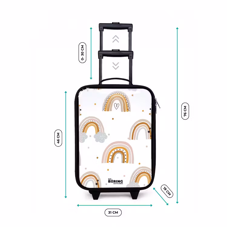 Valise enfant - Noir - Motif arc-en-ciel dans des couleurs douces — 4