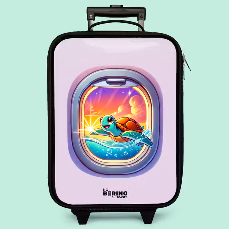 Valise enfant - Tortue nageant au coucher du soleil — 3