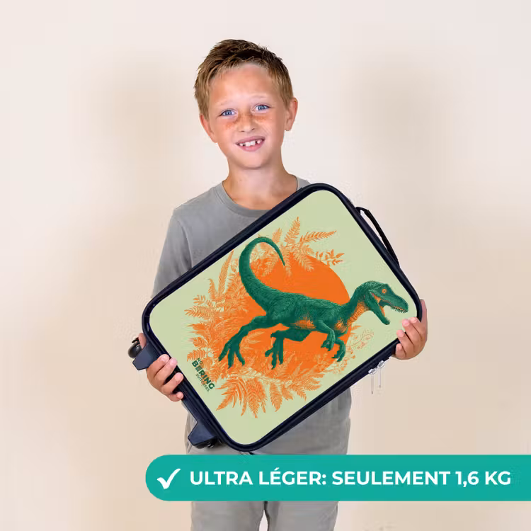 Valise enfant - Dino vert parmi les fougères — 2