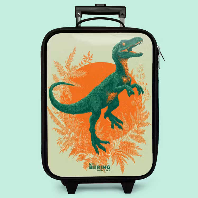 Valise enfant - Dino vert parmi les fougères — 3