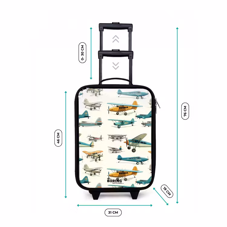 Valise enfant - Noir - Modèle d'avion à hélice vintage — 4