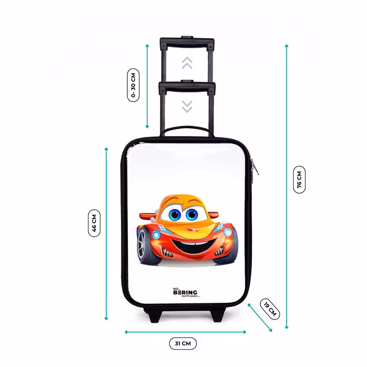 Valise enfant - Noir - Voiture de course avec visage — 4