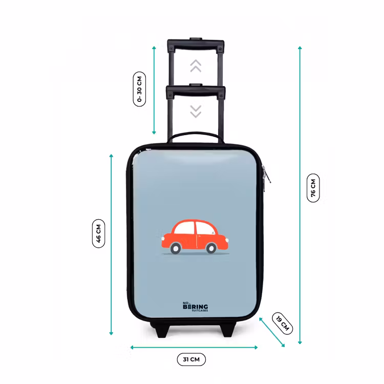 Valise enfant - Noir - Voiture rouge fond bleu — 4