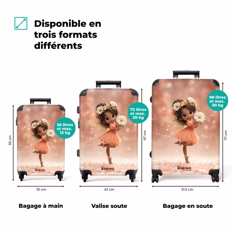 Valise - Fée en robe orange avec une marguerite — 3