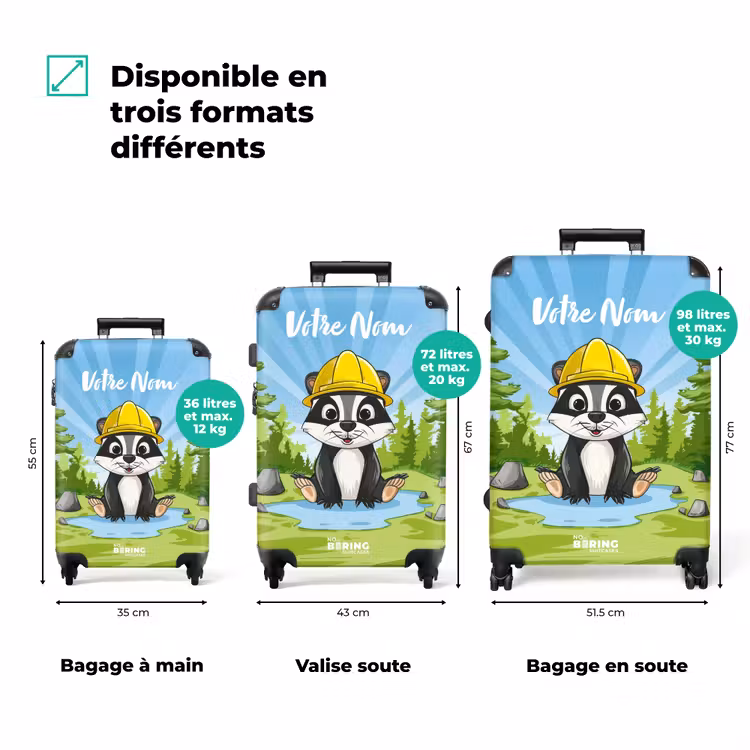 Valise avec nom - Ours de travail Wally — 3