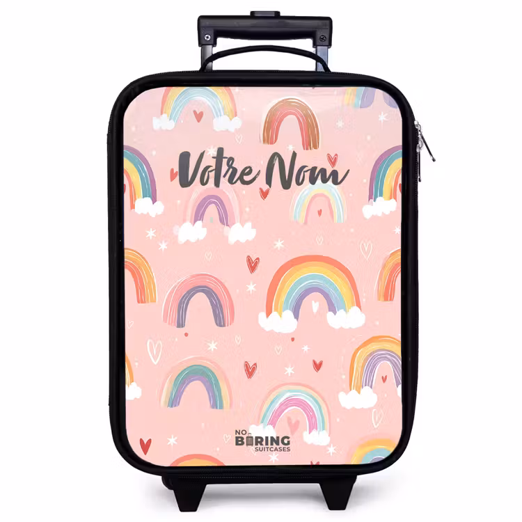 Valise enfant - Arcs-en-ciel sur fond rose — 1