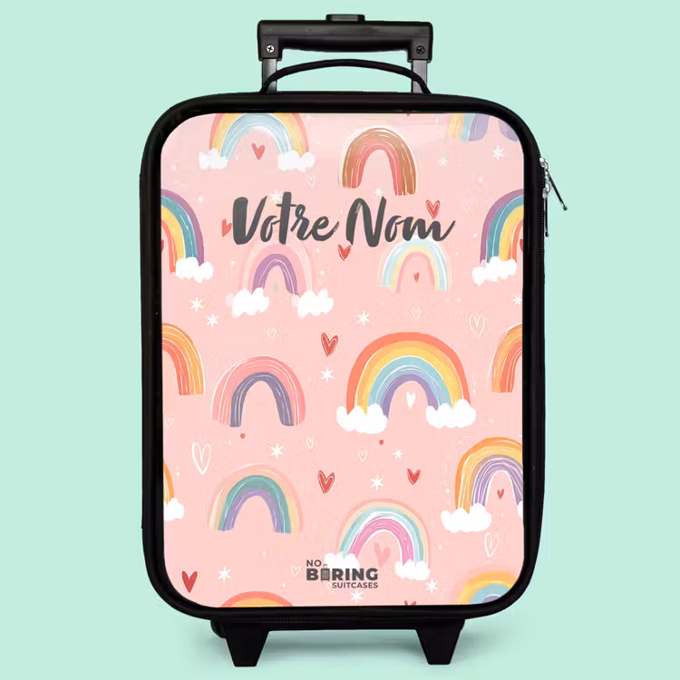 Valise enfant - Arcs-en-ciel sur fond rose — 3