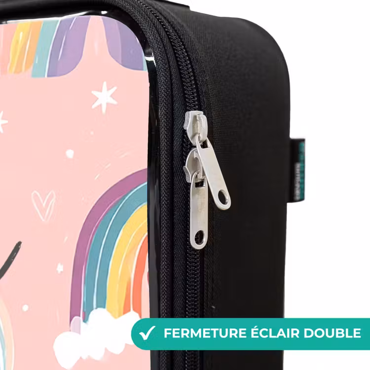 Valise enfant - Arcs-en-ciel sur fond rose — 6