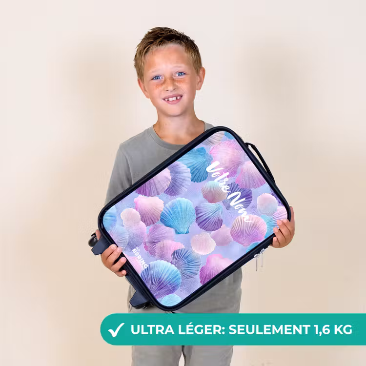 Valise enfant - Coquilles colorées sur fond violet — 2