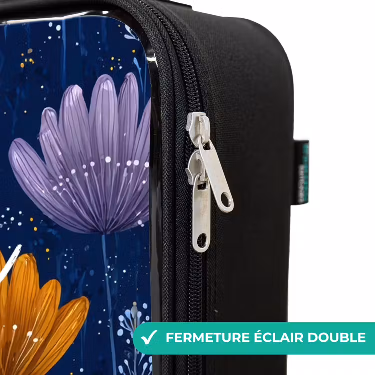 Valise enfant - Fleurs sur fond bleu foncé — 6