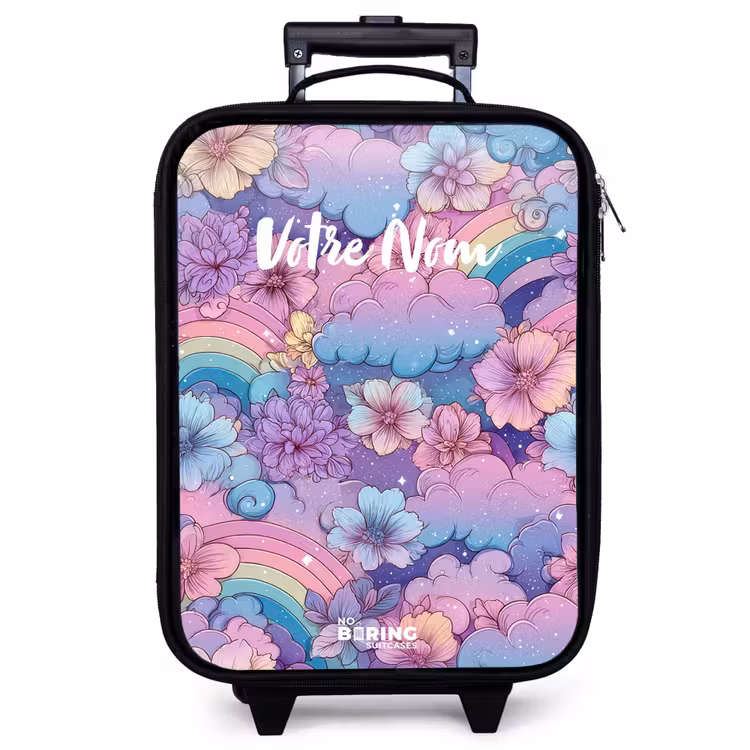 Valise enfant - Illustration de nuages, d'arcs-en-ciel et de fleurs — 1