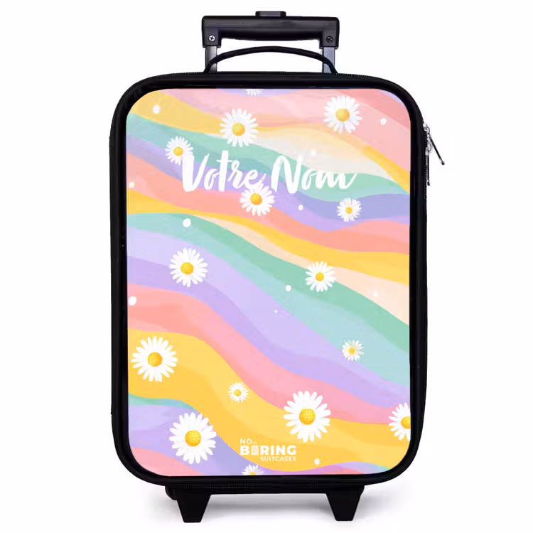 Valise enfant - Marguerites sur fond d'arc-en-ciel — 1