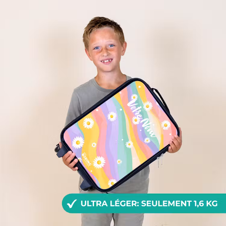 Valise enfant - Marguerites sur fond d'arc-en-ciel — 2