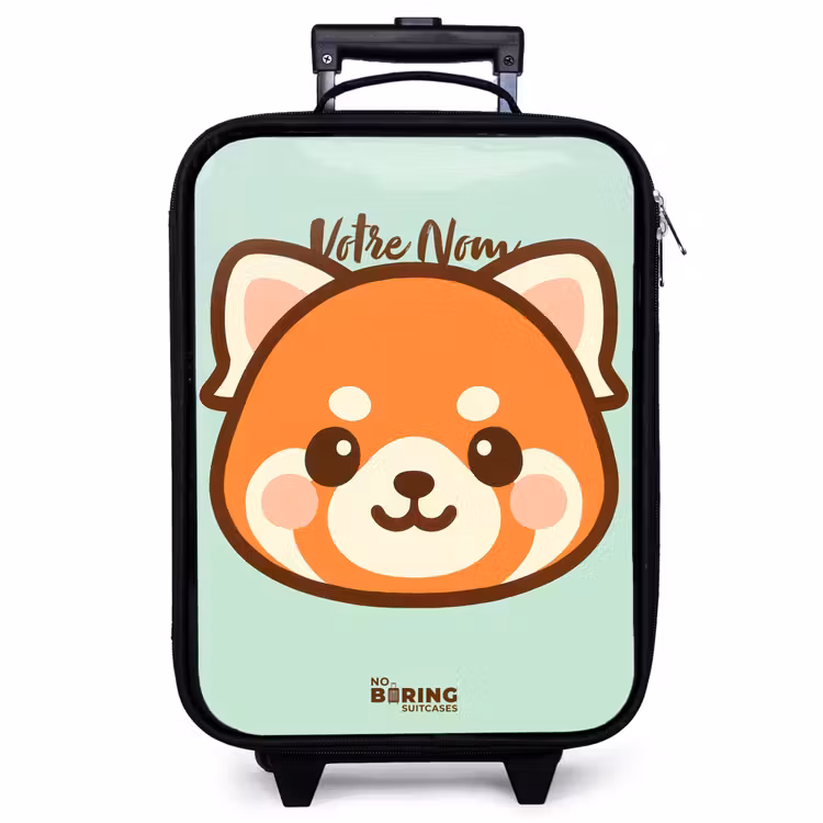 Valise enfant - Kawai - Panda rouge - Vert — 1