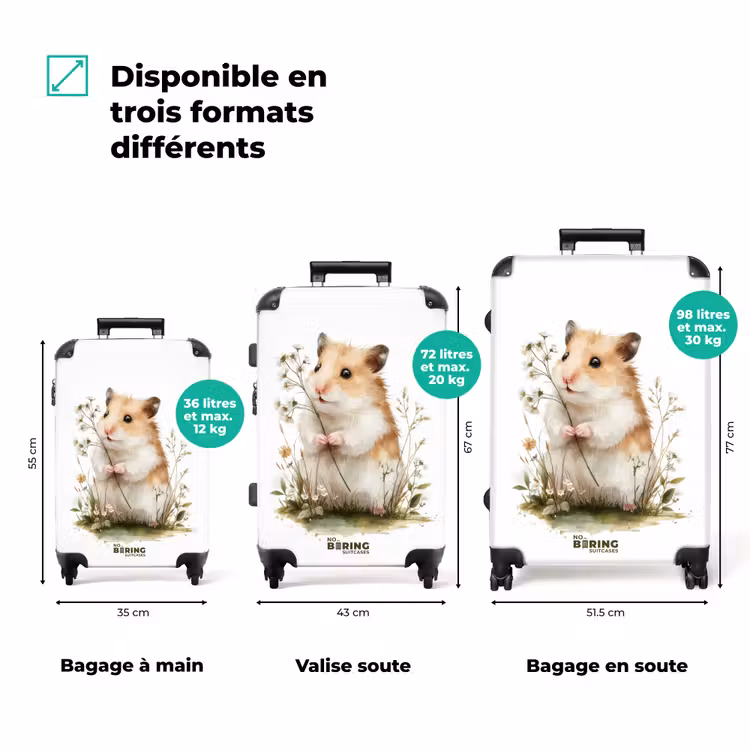 Valise - Hamster avec des fleurs — 3