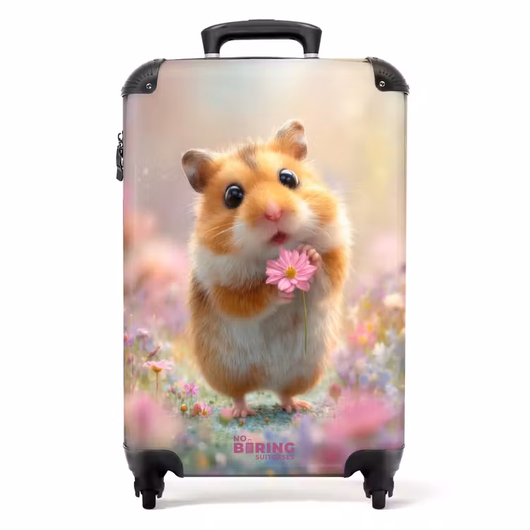 Valise - Hamster entouré de fleurs — 1