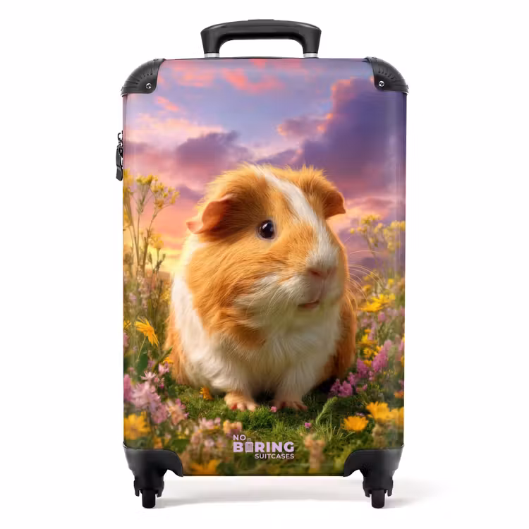 Valise - Hamster parmi les fleurs au coucher du soleil — 1